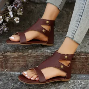 RetroZip | Coordinated Flat Roman Sandals